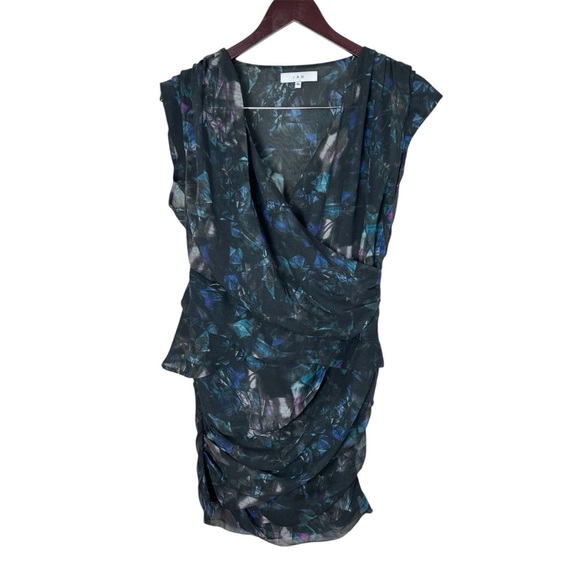 IRO Marty Watercolor Chiffon Draped Sheer Sheath Dress Women’s Size EU 38 US 8 - Picture 5 of 6